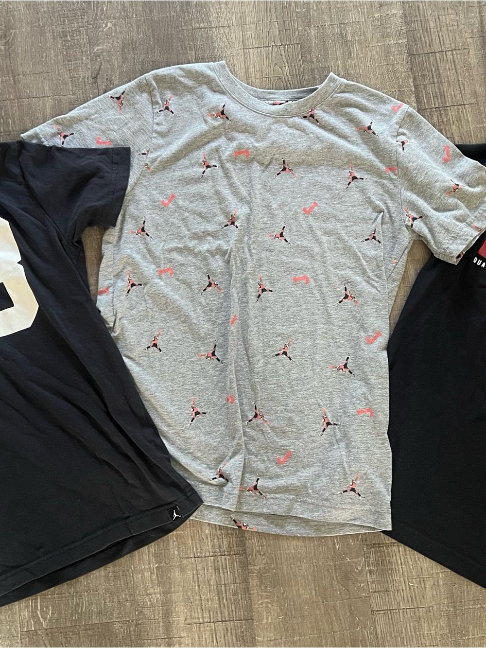 Jordan Grey Tee with Pink Jumpman Allover Print